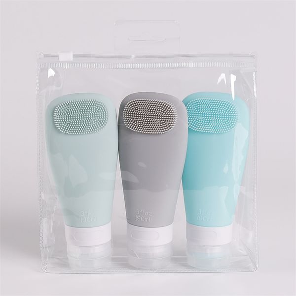

90ml silicone travel bottles empty squeeze containers leakproof refillable bottles for shampoo conditioners lotion 278