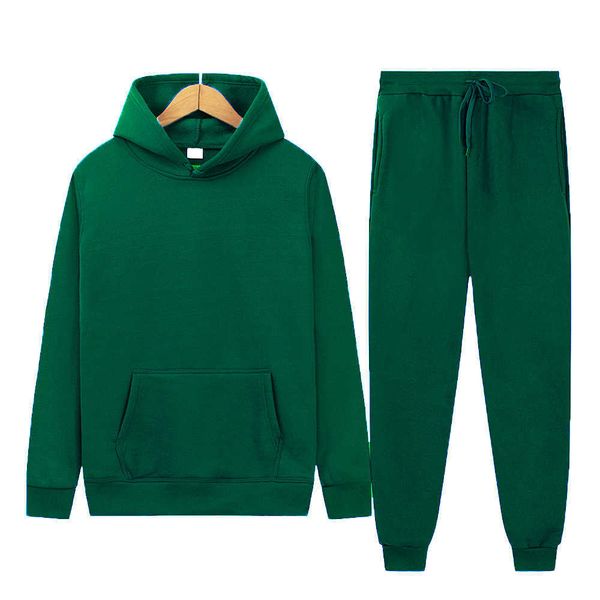 

men's tracksuits sports suit pure color light board fleece sweater hoodie set large size sweatshirts and sweatpants two pcs g221011, Gray