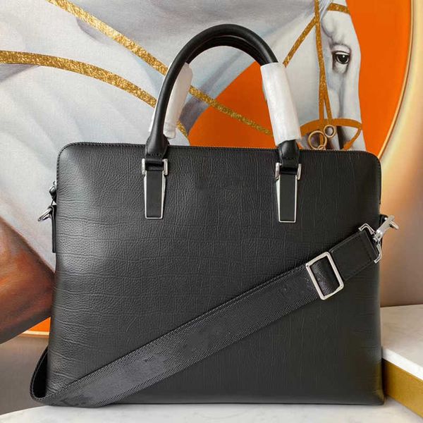 

aaa designer men bag fashion luxury new briefcase lapbag business black leather handbag shoulder messenger bags with