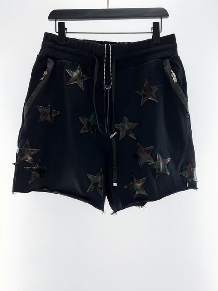 

mens designer summer fashion shorts casual short camouflage leather pentagram man s clothing fashion hip hop pants, White;black
