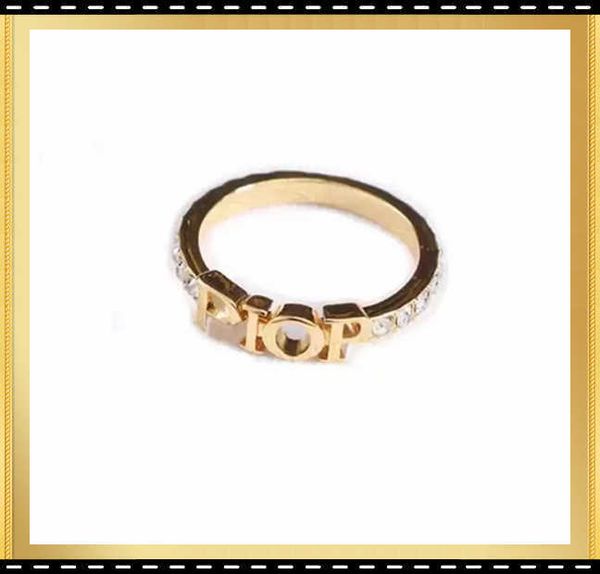 

fashion designer gold letter band rings bague for women lady party wedding lovers gift engagement jewelry with box39, Silver