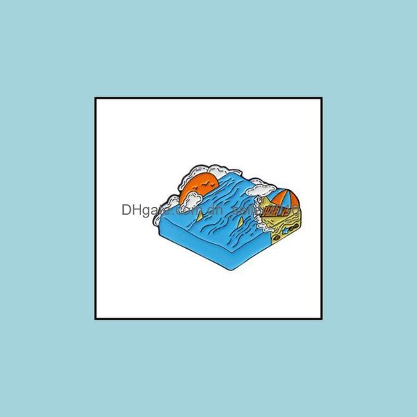 

pins brooches customized beach sea glacier polar bear metal lapel enamel pins badge alloy cartoon funny luxury women jewelry bk har dhlin, Gray