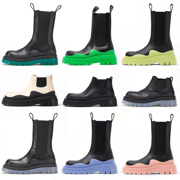 

bottega boots chelsea ankle boot luxurys designer contrast-sole booties leather tire fashion women martin shoes platform sneakers womens win, Black