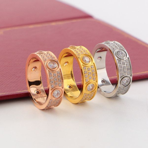 

love screw diamond ring mens zircon rings classic luxury designer jewelry women titanium316l stainless steel gold silver rose never fade not