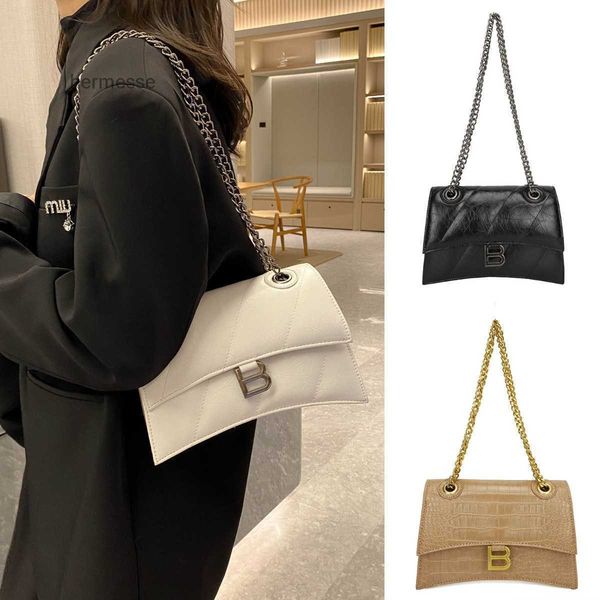 

evenning bags balencaigass designer autumn winter hourglass bag armpit handbag crocodile chain bag oil wax leather one shoulder messenger ha