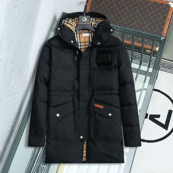 

2022 men designer down jacket down & parkas warm thick puffer jackets winter cotton male overcoat hooded fourrure outerwear coat, Black