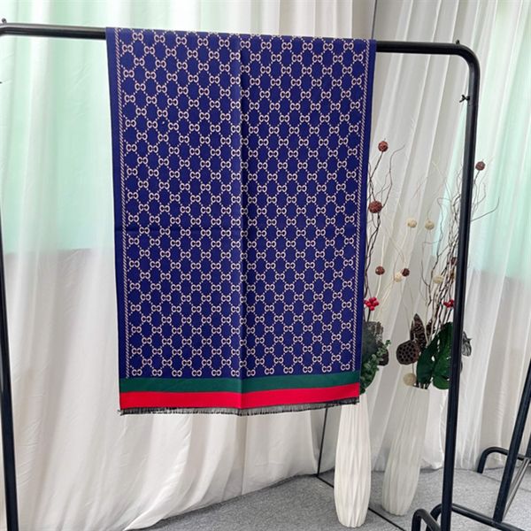

2023 fashion bandana luxury letters print scarves woman brand cashmere and silk scarfs for women 8colors large size shawl hijab quality, Blue;gray