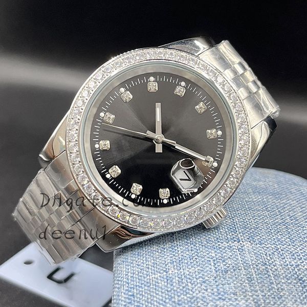 

men's automatic mechanical classic watch 36/41mm 904l all stainless steel exquisite watches super bright sapphire waterproof watch mont, Slivery;brown