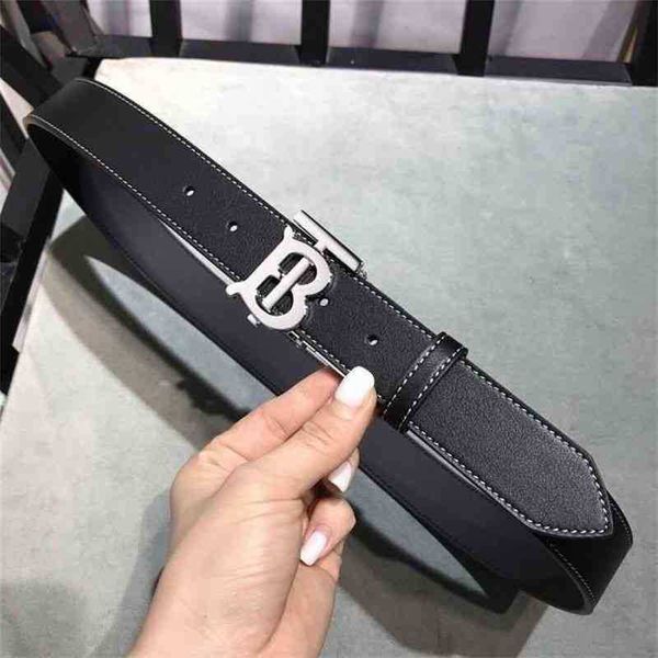 

burbrerys belts tb frosted button babaoli leather belt men's 2022 new business trousers oblj, Black;brown