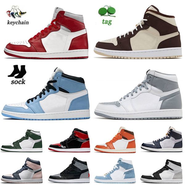 

athletic og basketball shoes 1 men women jumpman 1s unc starfish high hyper royal bred patent denim all-star dark mocha es