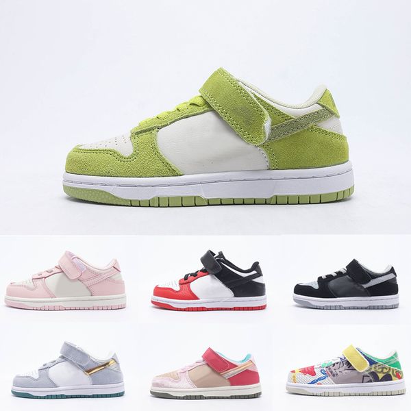 

cut low sneaker city market strawberry milk sport casual trainer children boy girl kids skate shoes size24-35, Black;red