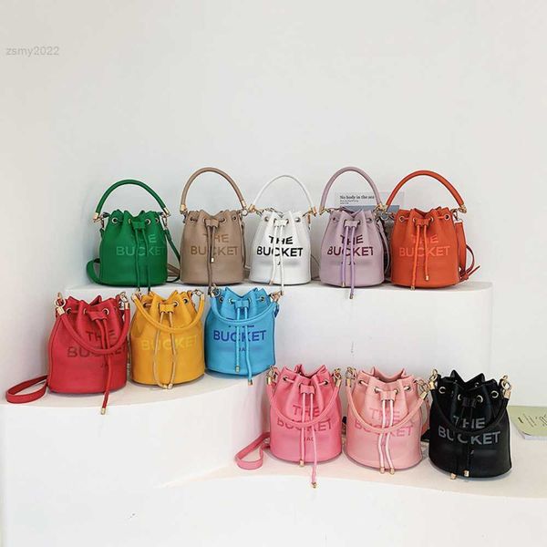 

leather crossbody bag for women luxury designer monogrammed minimalist drawstring bucket bag casual versatile shoulder handbags