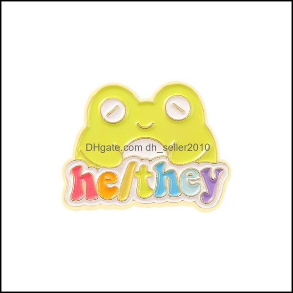 

pins brooches customized frog bk enamel pins creative cartoon kids adts badge animal she/her he/him jewelry custom insignia charms dhlzq, Gray