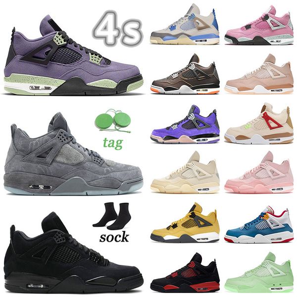 

4 jumpman 4s basketabll shoe desigenr mens women jumpmans iv j4 suede canyon purple ts university blue pink military black cat white cement