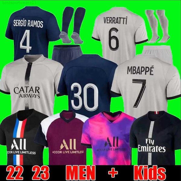

soccer jerseys mbappe hakimi player #30 soccer jersey sergio ramos 22 23 maillots de football 2022 2023 marquinhos verratti psgs hakimi men, Black;yellow