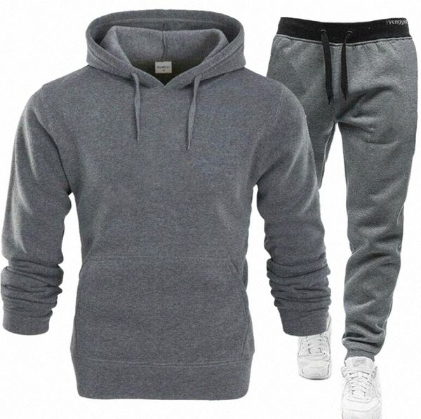 

men hoodies pants set hooded tracksuit mens sweat suits patchwork black solid color 2022 woman two piece outfits men's tracksui o9uf#, Gray