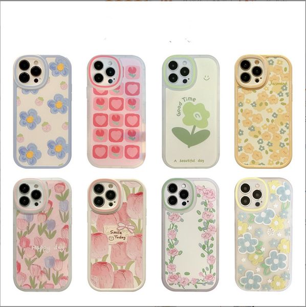 

strawberry flower phone cases for iphone 12 11 13 pro max 14 pro x xr xs maxs 8 7 plus se camera protection hard pc coque with pcakage