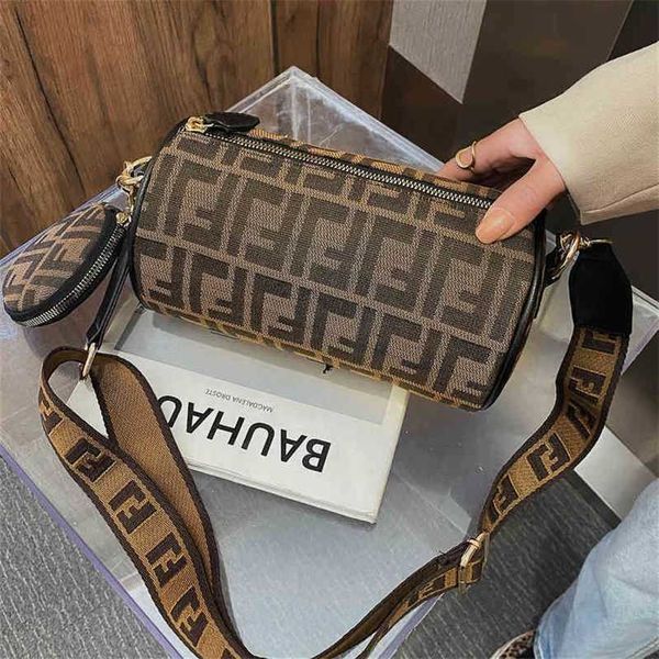 

10% off 2023 designer bag boston small wide belt messenger foreign style barrel pillow