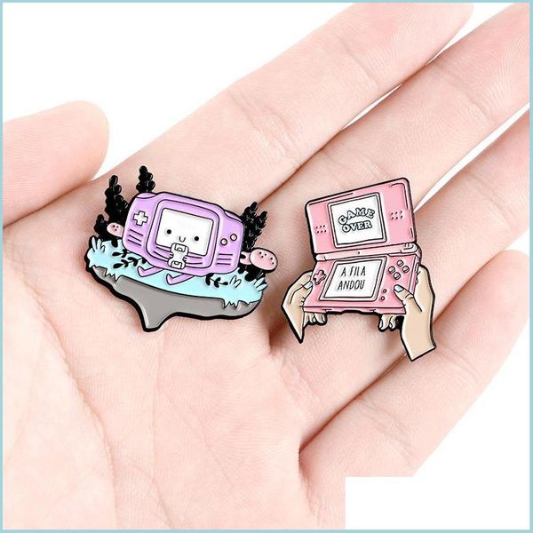 

pins brooches game hine pin vintage pink purple video games enamel pins brooches clothes backpack jackets lapel badge jewelry 933 q dhzpr, Gray
