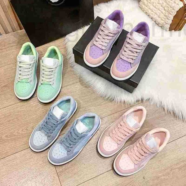 

dress shoes designer 2022 small fragrant shoes women 2022 summer macaron leisure panda leather frosted color contrast sneakers rybz, Black