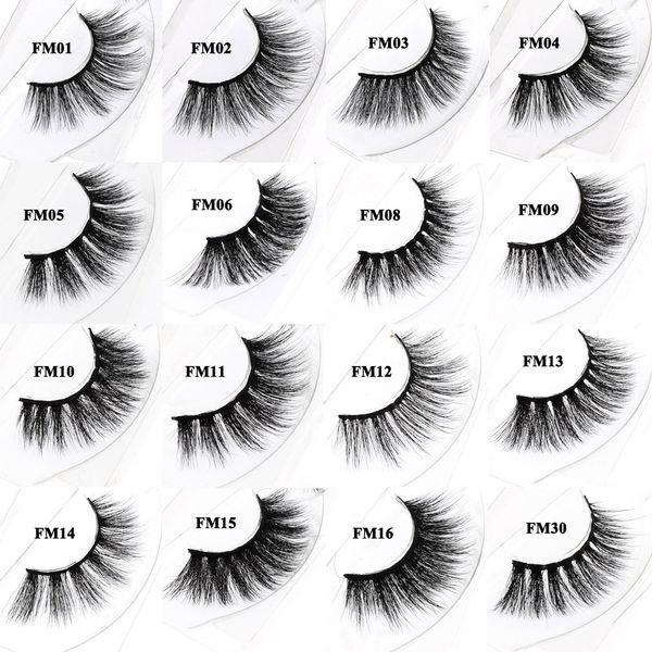 

3d mink eyelashes fluffy crossy faux strip eye lashes extensions with boxes