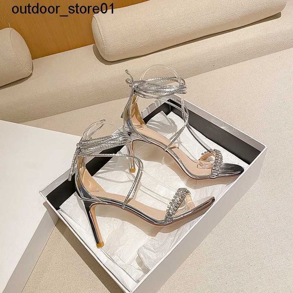

designer sandals luxury high-heeled shoes straight strap sandal women new high heels rhinestone fairy silver sandal valentinoe''va, Black