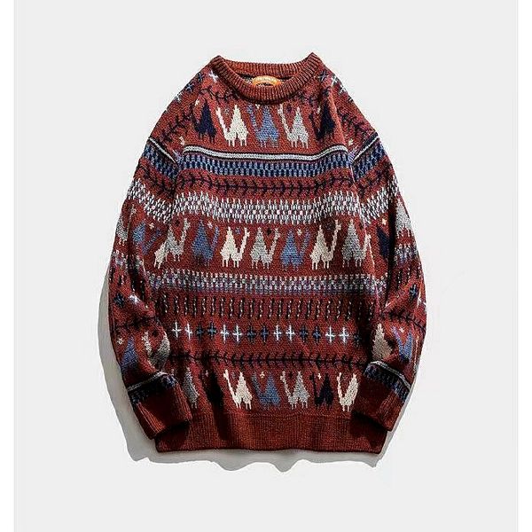 

wholesale women's sweater package mail 2022 autumn and winter new fashion knitwear ethnic style couple dress korean version loose casua, White;black