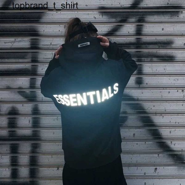 

new hoodie designer essential reflective letter hooded sweater men's women's fashion brand clothes autumn thin hoodie, Black
