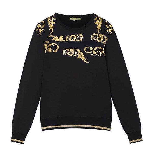 

ver sweater designer hoodie autumn winter round neck letter printing long sleeved men's high-end cotton pullover fashionable new coat w, Black