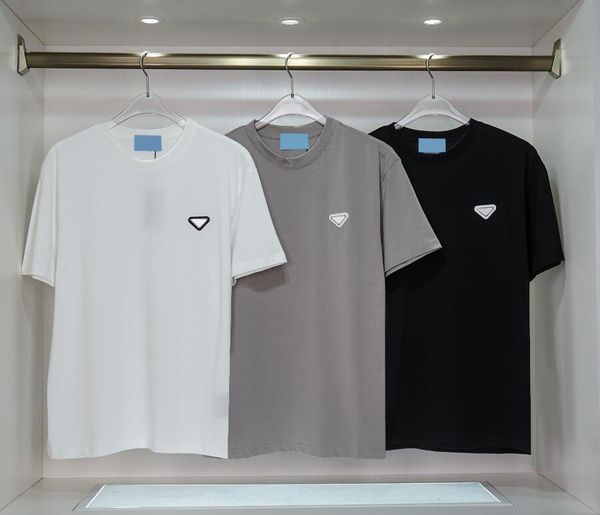 

2022 version mens t shirts damage triangle printing tshirts fashion luxury designer for man summer clothing t-shirt paris casual cotton tee, White;black