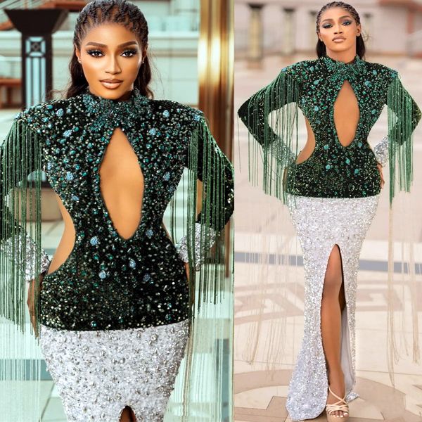 

2022 arabic aso ebi luxurious sheath prom dresses beaded crystals evening formal party second reception birthday engagement gowns dress zj15, Black