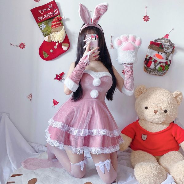 

new year's dress winter christmas dress dress maid costume costumed bunny lacy suit