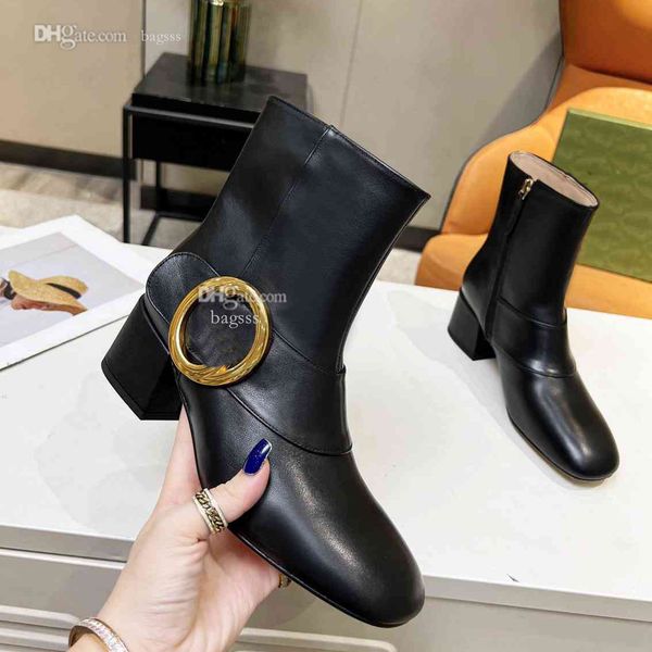 

winter designer women ankle boots fashion ggity high heels booties red heels cowboy boot luxury leather ds, Black