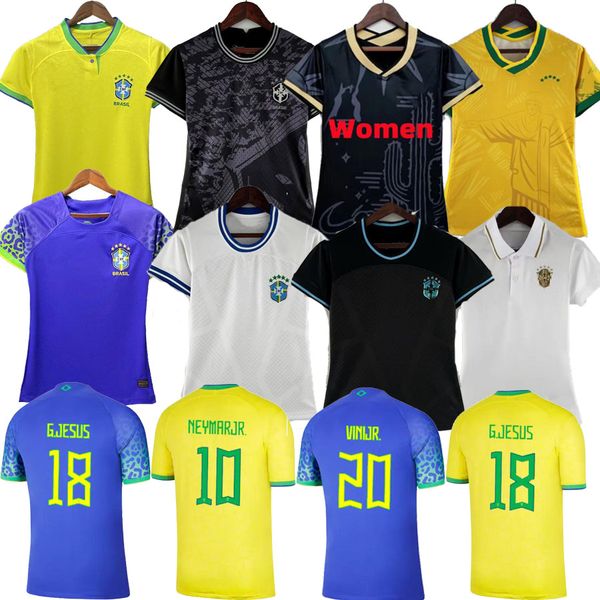 

2022 2023 coutinho soccer jersey camiseta de futbol paqueta brazils neres football shirt jesus marcelo 22 23 home away maillots football wom, Black;yellow