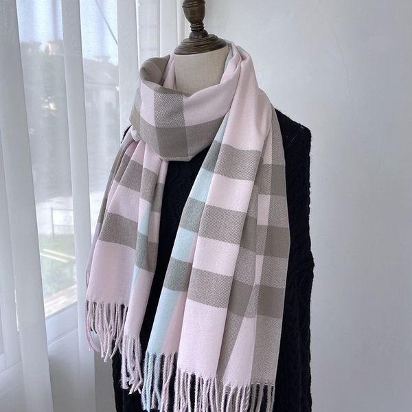 

2023 wool scarfs winter luxury 100% cashmere scarf men women high end designer classic letter pattern pashmina shawl scarves new gift fashio, Blue;gray