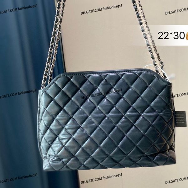 

f/w fashion women classic shopping bag diamond lattice leather quilted luxury designer handbags sacoche large capacity retro double chain cr
