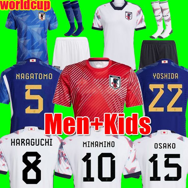 

tsubasa minamino japan soccer jersey 2022 2023 japanese honda kagawa okazaki 22 23 world atom cup fans player version home away football shi, Black;yellow