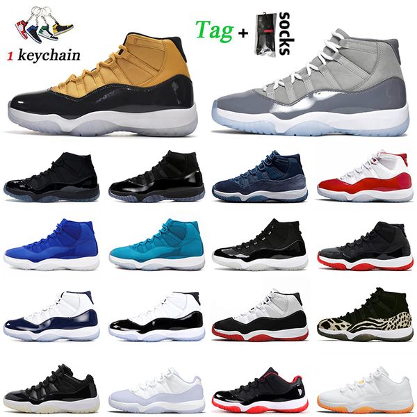 

new black yellow midnight navy 11s basketball shoes jumpman 11 cherry cool grey high white bred retro sneakers space gamma blue unc size eur