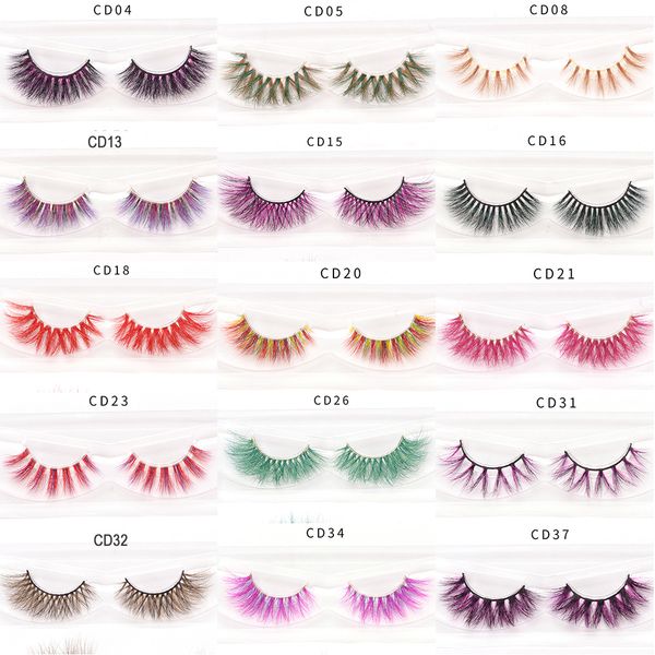 

3d faux mink lashes 5d strip false eyelashes extensions colored dramatic eyelash