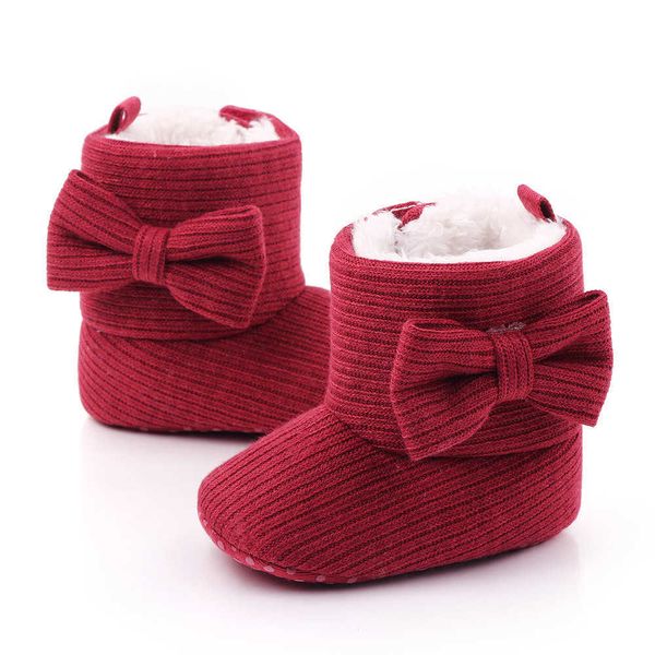 

boots fashion brand infant booties baby girl shoes soft sole booty toddler winter warm snow bows newborn footwear for 1 year old y2210, Black;grey