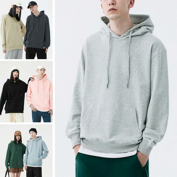 

men's hoodies sweatshirts spring autumn 100% cotton sweatshirt mens solid basic essential casual classic luxury in women pullovers jogg, Black