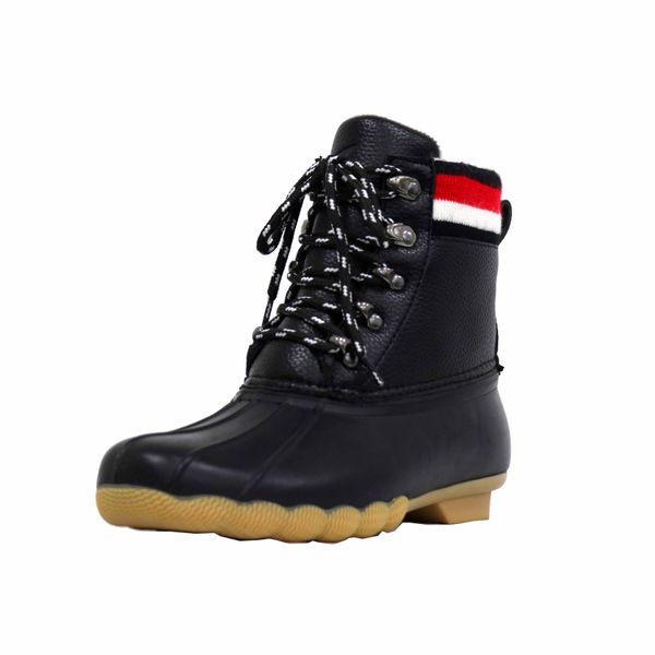 

luxury men's and women's boots winter cotton shoes thick soled warm short tube fleece snow boots1, Black