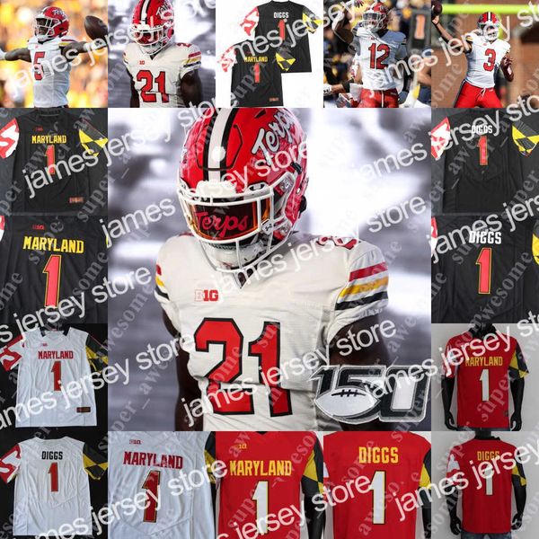

american college football wear maryland terrapins football jersey brian cobbs lawtez rogers challen faamatau chigoziem okonkwo jeshaun jones, Black