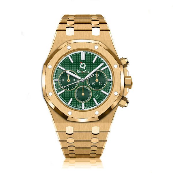 

watches wristwatches men's automatic mechanical watch requin oo 15202 gold color stainless steel case royal six hands, Slivery;golden