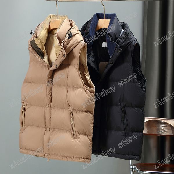 

xinxinbuy men designer coat down jacket label zip sleeve jacquard letter long sleeve women khaki black m-2xl, Black;brown