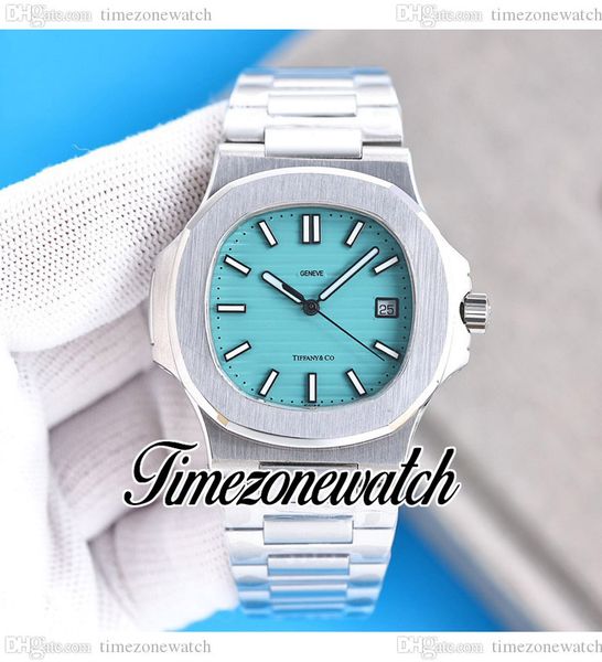 

40mm 5711/1a/018 cal a324 automatic mens watch 170 anniversary limited edition tiffan9 blue textured dial stainless steel bracelet new watch, Slivery;brown