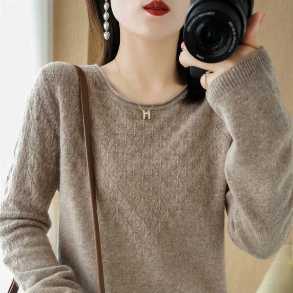 

women's knits tees o-neck sweaters women autumn winter long sleeve knitted pullovers female cashmere bottoming jumpers t221012, White