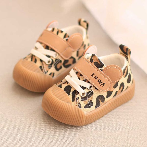 

flat shoes toddler spring high canvas shoes baby one-step soft shoes girls boys fashion leopard breathable autumn sneakers first walker l221, Black;grey