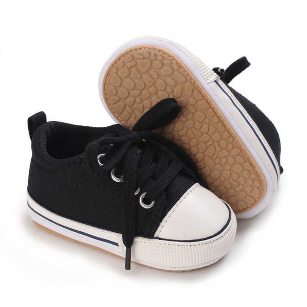 

flat shoes classicinfant baby boys girls crib shoes leisure rubber sole sneakers toddler walking l221012, Black;grey