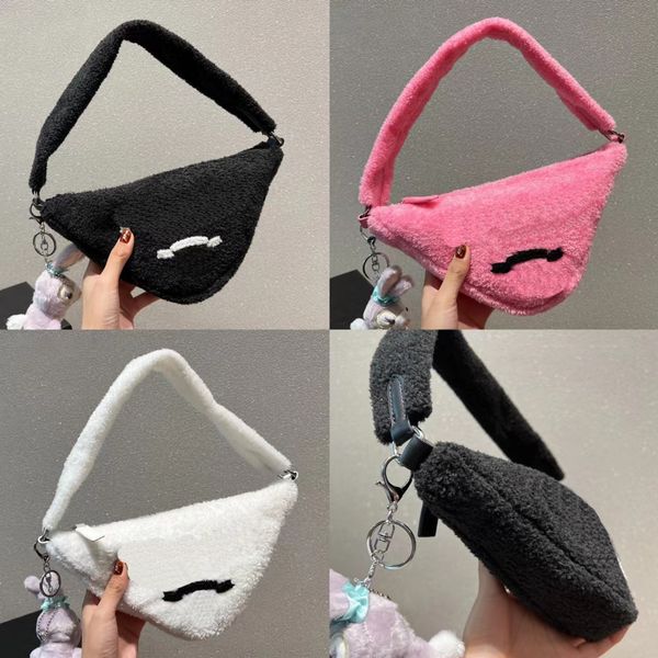 

new designer bag luxury women shoulder bags handbag designer crossbody wallet female purses 2022 uality solid color plush trianglebag